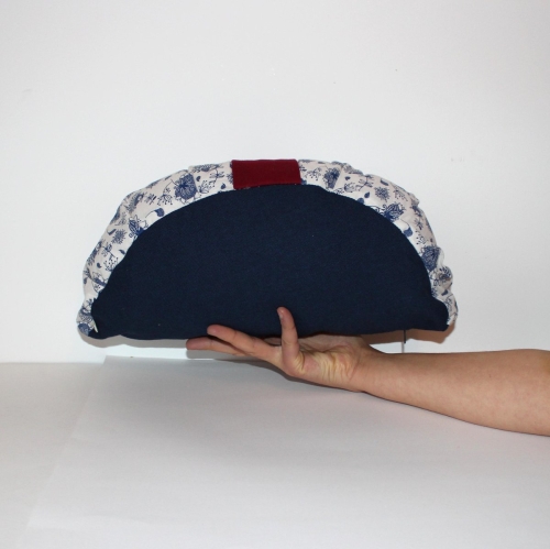 Bleu nuit & fleurs | Zafu 1/2 lune